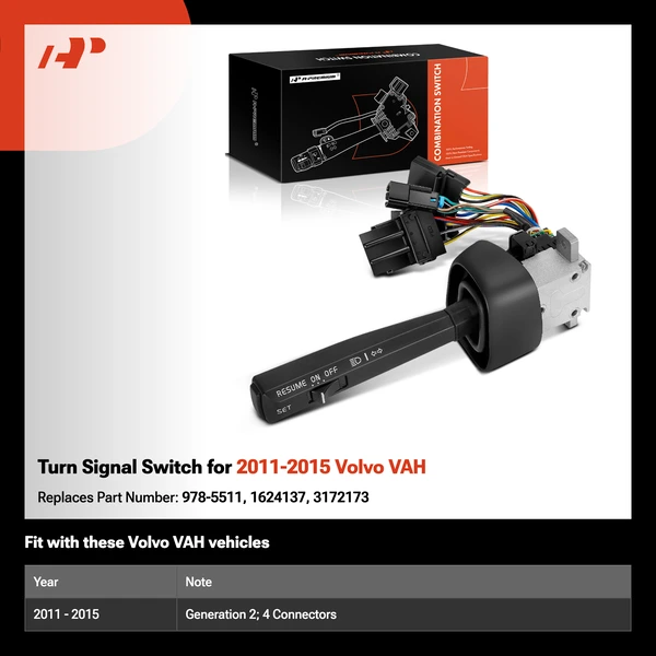 Turn Signal Switch for 2011-2015 Volvo VAH