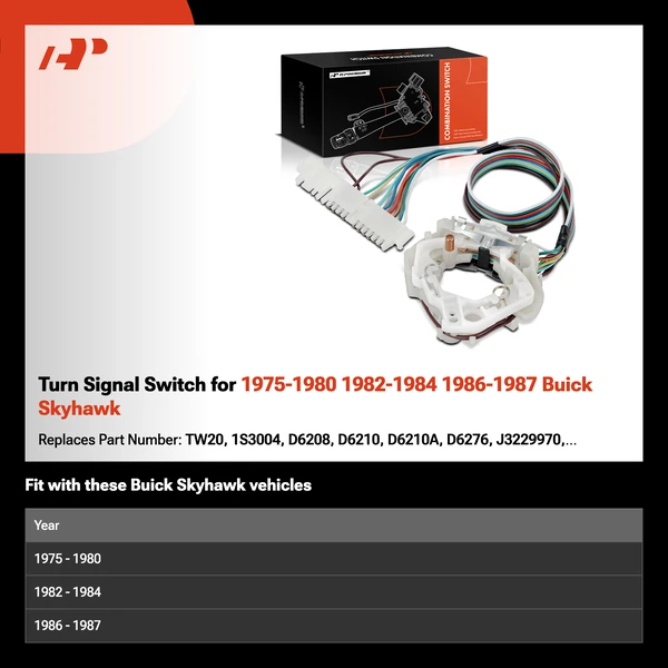 Turn Signal Switch for 1975-1980 1982-1984 1986-1987 Buick Skyhawk