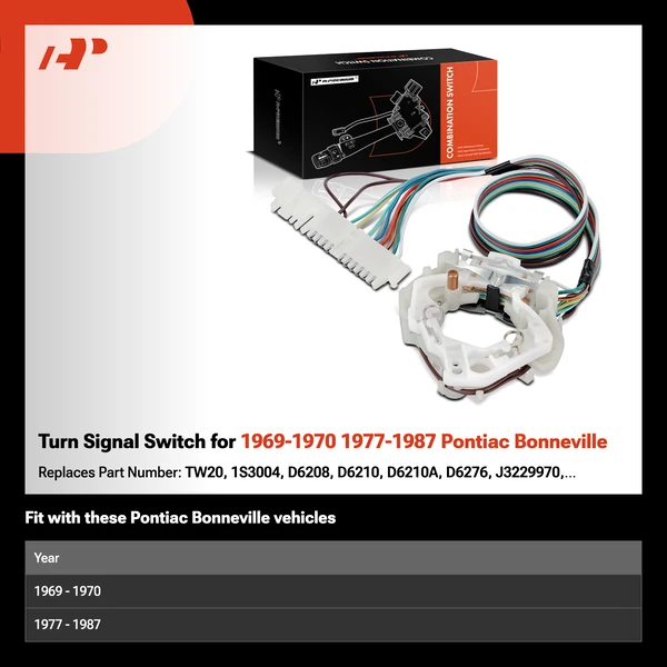 Turn Signal Switch for 1969-1970 1977-1987 Pontiac Bonneville