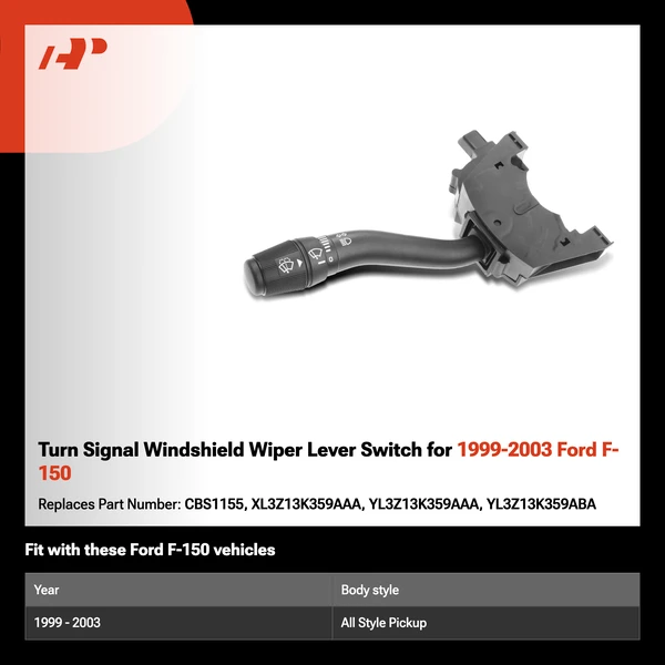 Turn Signal Windshield Wiper Lever Switch for 1999-2003 Ford F-150