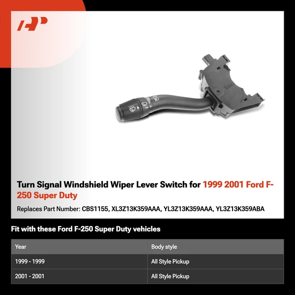 Turn Signal Windshield Wiper Lever Switch for 1999 2001 Ford F-250 Super Duty