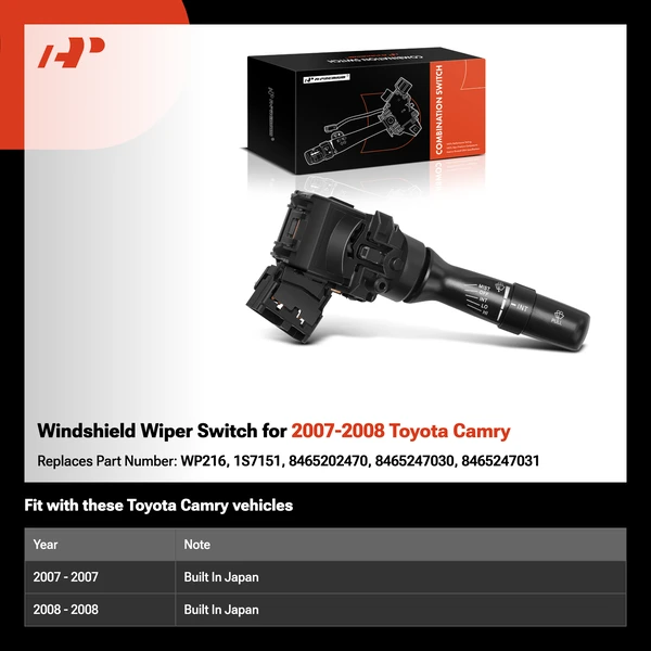 Windshield Wiper Switch for 2007-2008 Toyota Camry