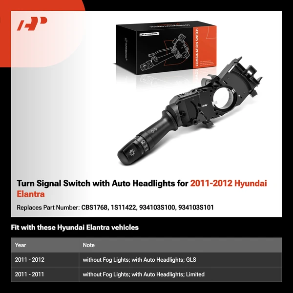 Turn Signal Switch with Auto Headlights for 2011-2012 Hyundai Elantra