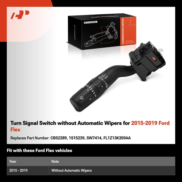 Turn Signal Switch without Automatic Wipers for 2015-2019 Ford Flex
