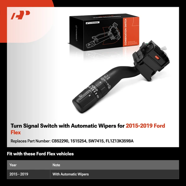 Turn Signal Switch with Automatic Wipers for 2015-2019 Ford Flex