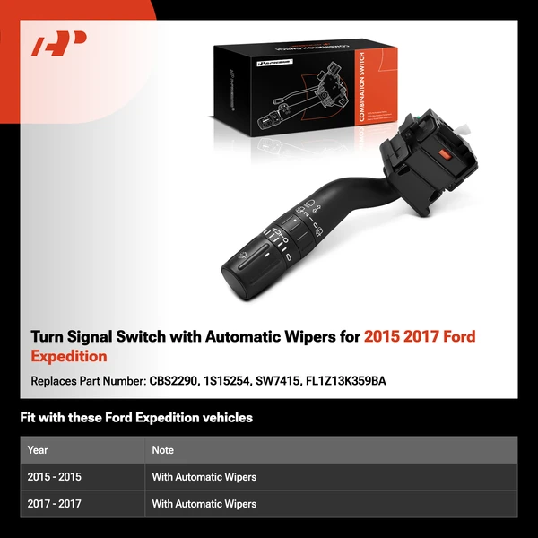 Turn Signal Switch with Automatic Wipers for 2015 2017 Ford Expedition