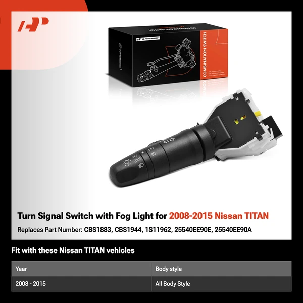 Turn Signal Switch with Fog Light for 2008-2015 Nissan TITAN