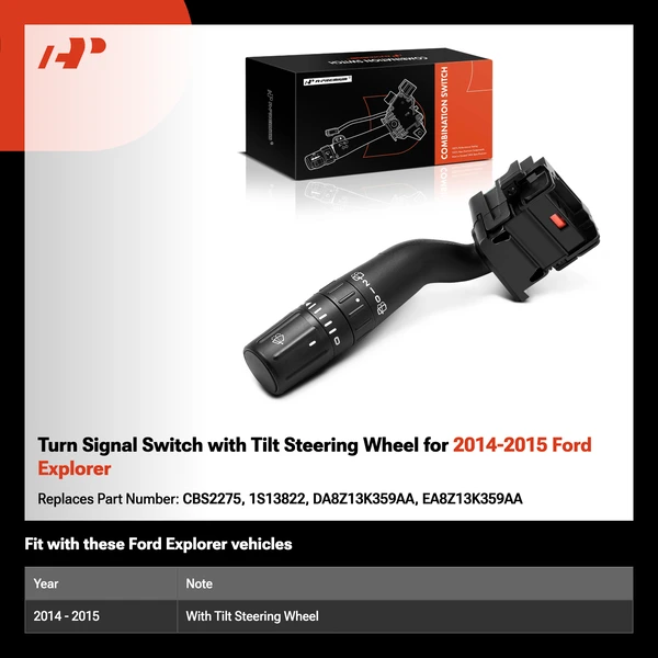 Turn Signal Switch with Tilt Steering Wheel for 2014-2015 Ford Explorer