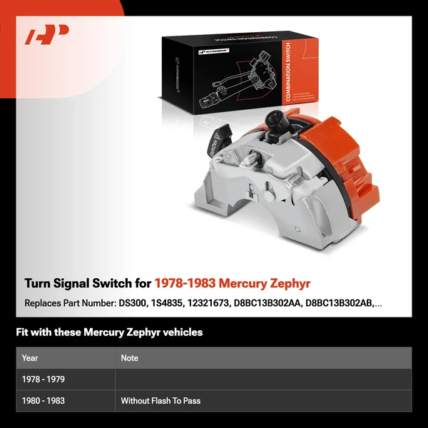 Turn Signal Switch for 1978-1983 Mercury Zephyr