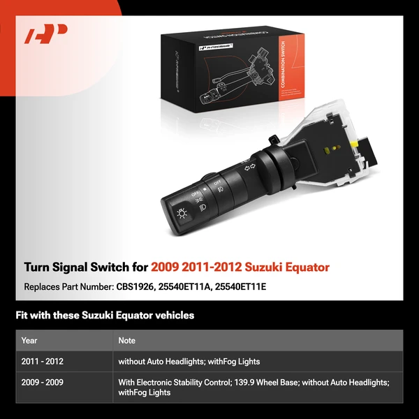 Turn Signal Switch for 2009 2011-2012 Suzuki Equator