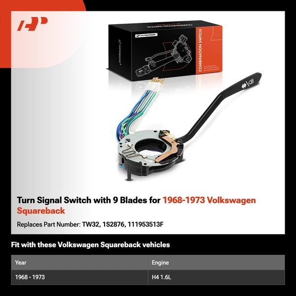 Turn Signal Switch with 9 Blades for 1968-1973 Volkswagen Squareback