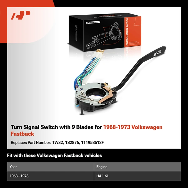 Turn Signal Switch with 9 Blades for 1968-1973 Volkswagen Fastback