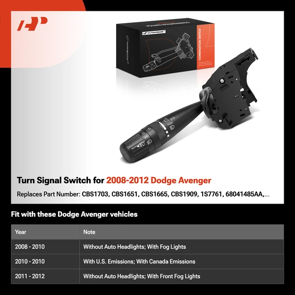 Turn Signal Switch for 2008-2012 Dodge Avenger