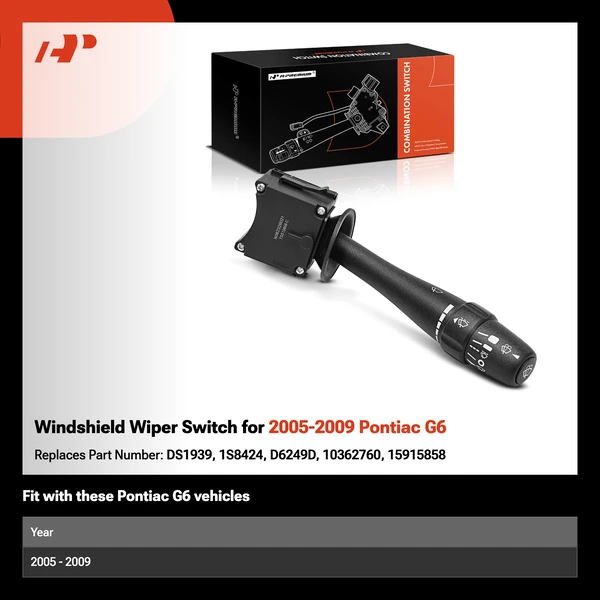 Windshield Wiper Switch for 2005-2009 Pontiac G6