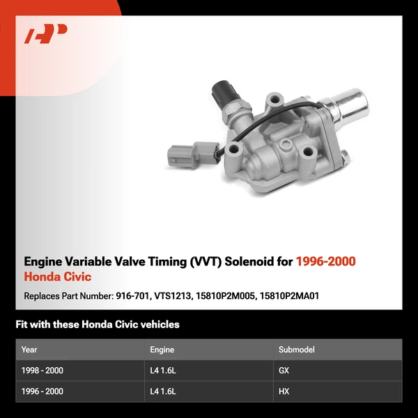 Engine Variable Valve Timing (VVT) Solenoid for 1996-2000 Honda Civic