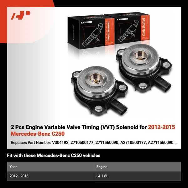 2 Pcs Engine Variable Valve Timing (VVT) Solenoid for 2012-2015 Mercedes-Benz C250