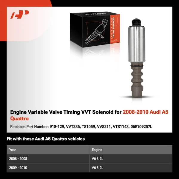 Engine Variable Valve Timing VVT Solenoid for 2008-2010 Audi A5 Quattro