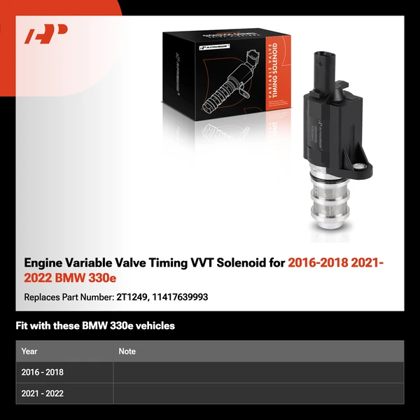 Engine Variable Valve Timing VVT Solenoid for 2016-2018 2021-2022 BMW 330e