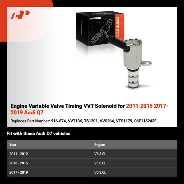 Engine Variable Valve Timing VVT Solenoid for 2011-2015 2017-2019 Audi Q7
