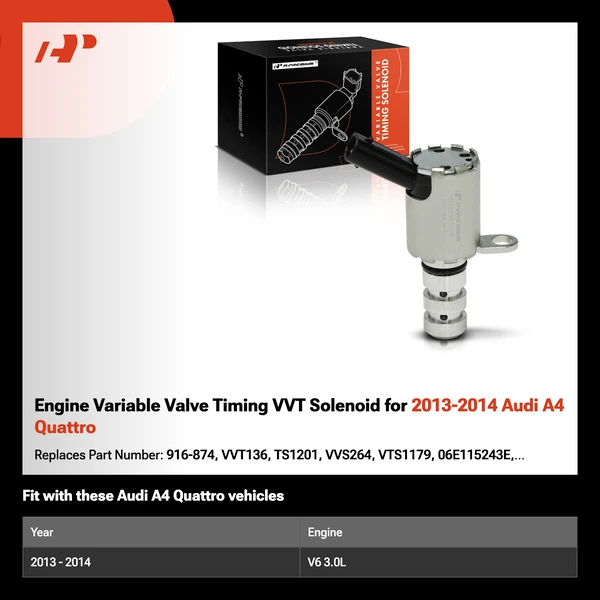 Engine Variable Valve Timing VVT Solenoid for 2013-2014 Audi A4 Quattro