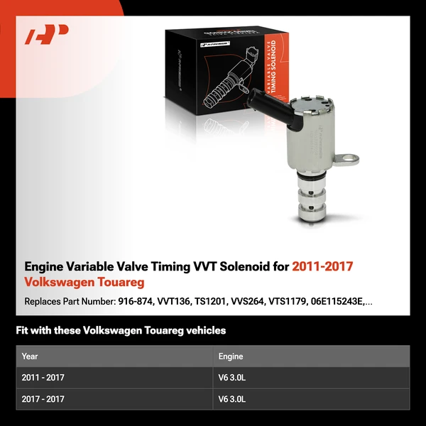 Engine Variable Valve Timing VVT Solenoid for 2011-2017 Volkswagen Touareg