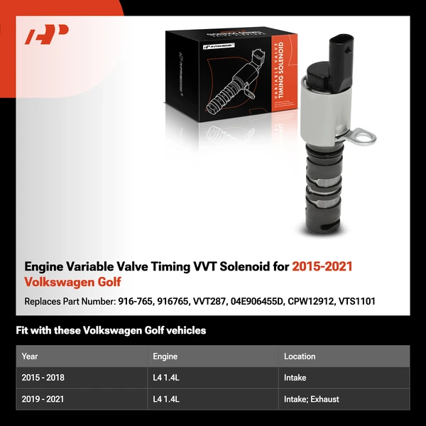 Engine Variable Valve Timing VVT Solenoid for 2015-2021 Volkswagen Golf