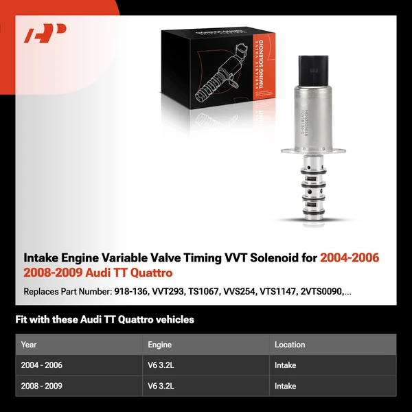 Intake Engine Variable Valve Timing VVT Solenoid for 2004-2006 2008-2009 Audi TT Quattro