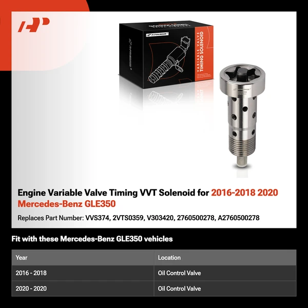 Engine Variable Valve Timing VVT Solenoid for 2016-2018 2020 Mercedes-Benz GLE350
