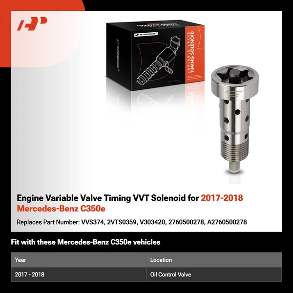 Engine Variable Valve Timing VVT Solenoid for 2017-2018 Mercedes-Benz C350e