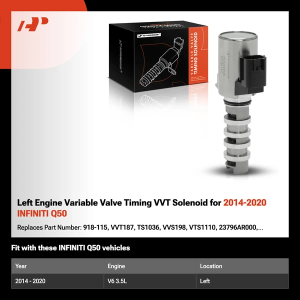 Left Engine Variable Valve Timing VVT Solenoid for 2014-2020 INFINITI Q50
