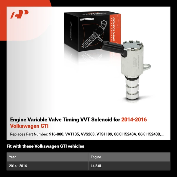 Engine Variable Valve Timing VVT Solenoid for 2014-2016 Volkswagen GTI