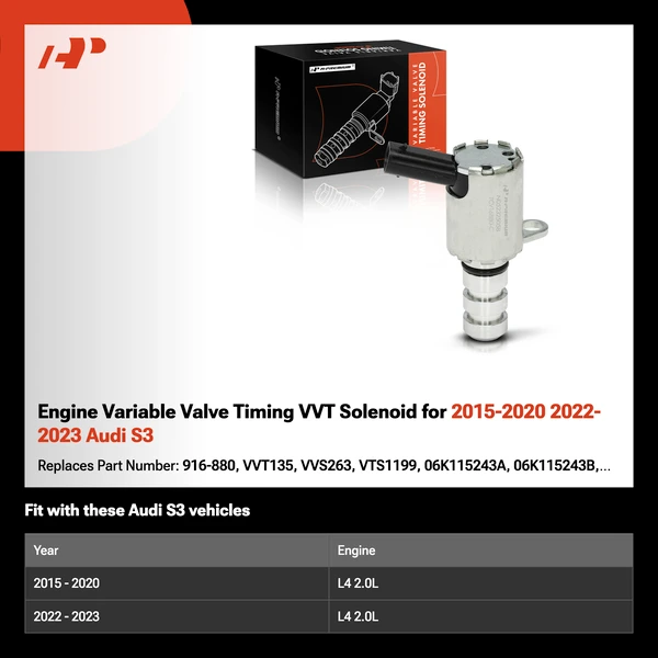 Engine Variable Valve Timing VVT Solenoid for 2015-2020 2022-2023 Audi S3