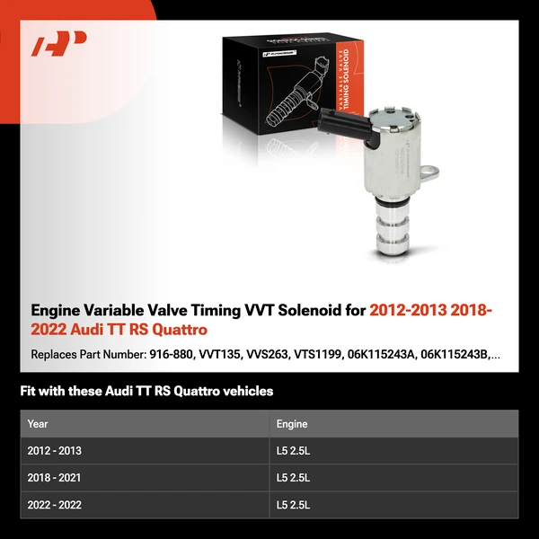 Engine Variable Valve Timing VVT Solenoid for 2012-2013 2018-2022 Audi TT RS Quattro
