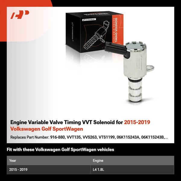 Engine Variable Valve Timing VVT Solenoid for 2015-2019 Volkswagen Golf SportWagen