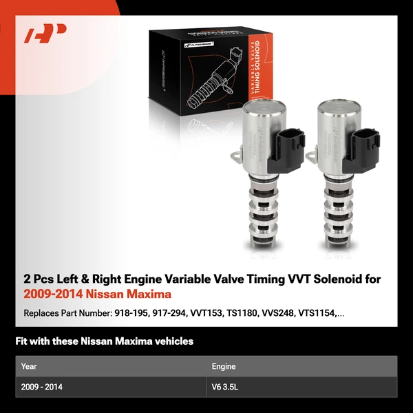 2 Pcs Left & Right Engine Variable Valve Timing VVT Solenoid for 2009-2014 Nissan Maxima