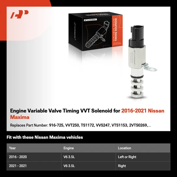 Engine Variable Valve Timing VVT Solenoid for 2016-2021 Nissan Maxima