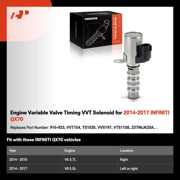 Engine Variable Valve Timing VVT Solenoid for 2014-2017 INFINITI QX70