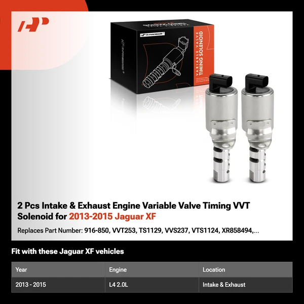 2 Pcs Intake & Exhaust Engine Variable Valve Timing VVT Solenoid for 2013-2015 Jaguar XF