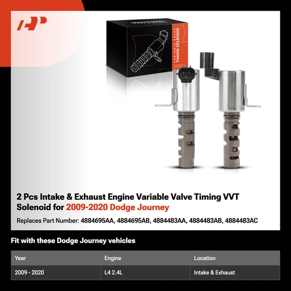2 Pcs Intake & Exhaust Engine Variable Valve Timing VVT Solenoid for 2009-2020 Dodge Journey