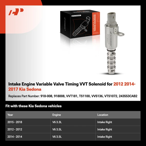 Intake Engine Variable Valve Timing VVT Solenoid for 2012 2014-2017 Kia Sedona