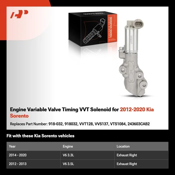 Engine Variable Valve Timing VVT Solenoid for 2012-2020 Kia Sorento