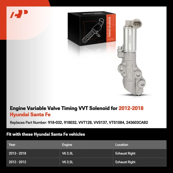 Engine Variable Valve Timing VVT Solenoid for 2012-2018 Hyundai Santa Fe