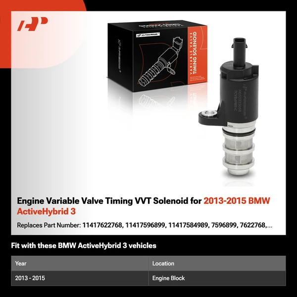 Engine Variable Valve Timing VVT Solenoid for 2013-2015 BMW ActiveHybrid 3