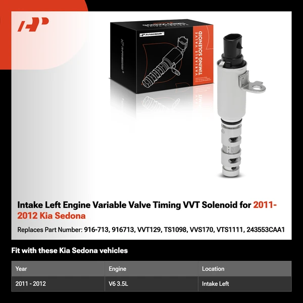 Intake Left Engine Variable Valve Timing VVT Solenoid for 2011-2012 Kia Sedona