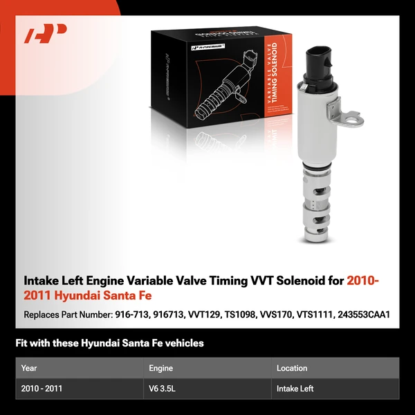 Intake Left Engine Variable Valve Timing VVT Solenoid for 2010-2011 Hyundai Santa Fe