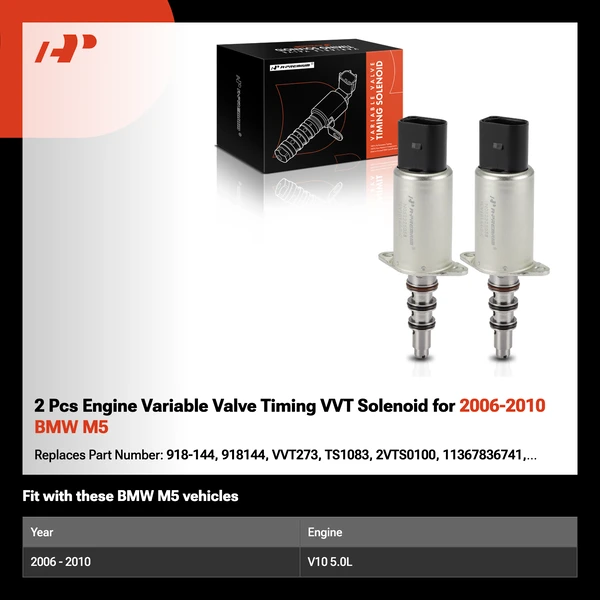 2 Pcs Engine Variable Valve Timing VVT Solenoid for 2006-2010 BMW M5