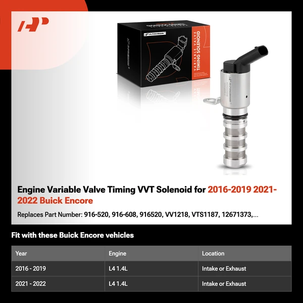 Engine Variable Valve Timing VVT Solenoid for 2016-2019 2021-2022 Buick Encore