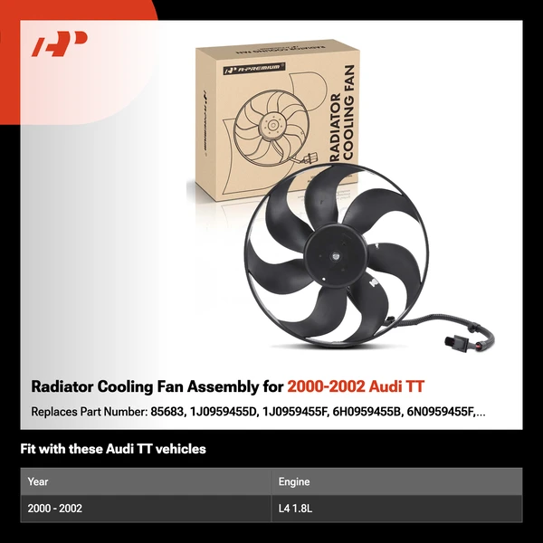 Radiator Cooling Fan Assembly for 2000-2002 Audi TT