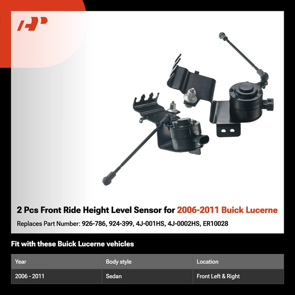 2 Pcs Front Ride Height Level Sensor for 2006-2011 Buick Lucerne