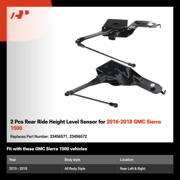 2 Pcs Rear Ride Height Level Sensor for 2016-2018 GMC Sierra 1500